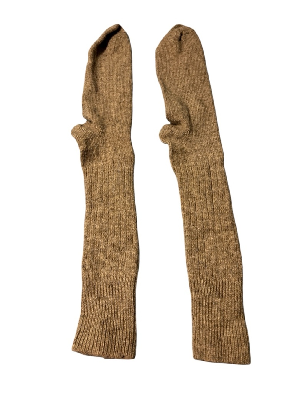Unisex - Long Wool socks in Heathered Camel